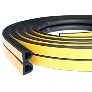 Уплотнитель дверной резиновый 12х10 мм со скотчем 1 пог. м