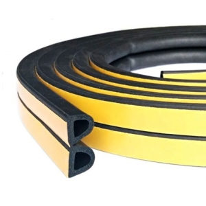 Уплотнитель дверной резиновый 14х12 мм со скотчем 1 пог. м