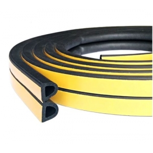 Уплотнитель дверной резиновый 9х8 мм со скотчем 1 пог. м