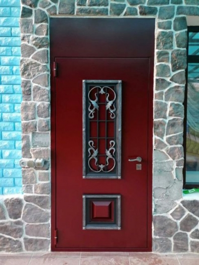Входная дверь с ковкой Эскиз №12 